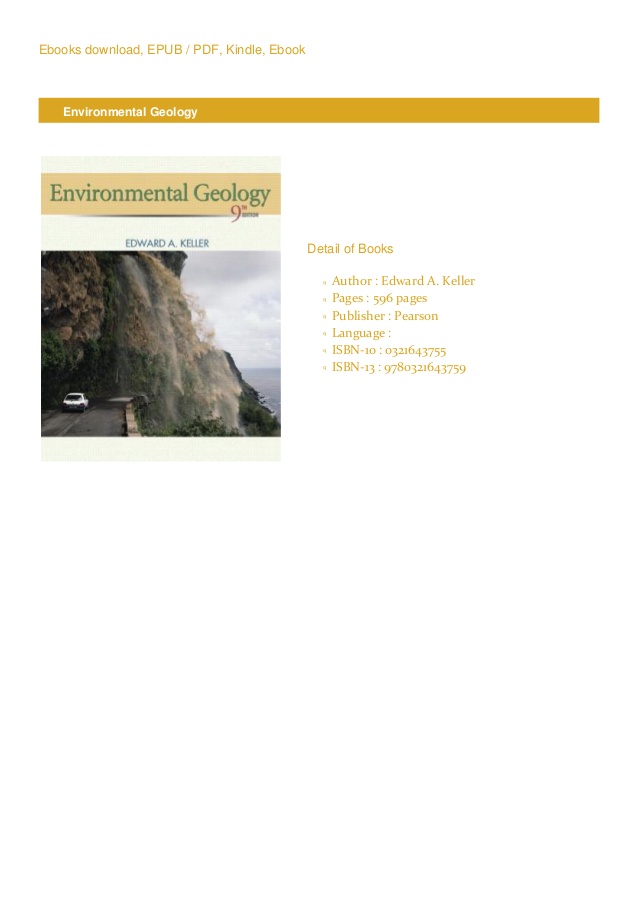 Environmental Geology Edward Keller Pdf Download